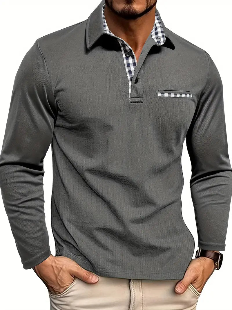 Warm Thermal Long Sleeve Polo Top - OutfitLondon