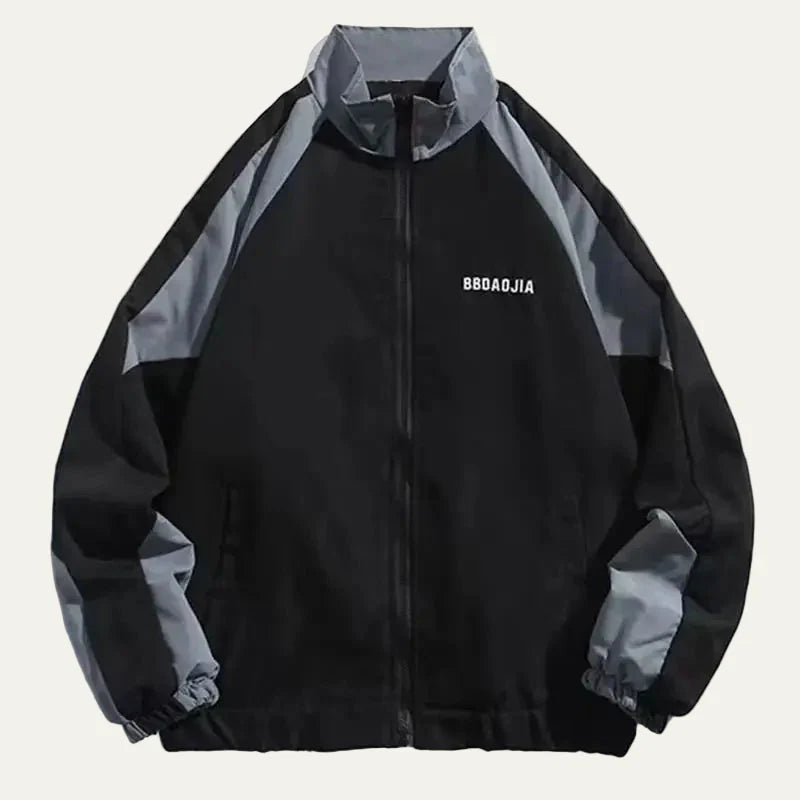 Men's Solid Color Full Zip Sports Jacket