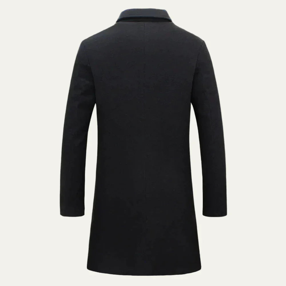 Men's Warm Wool Double Button Long Coat