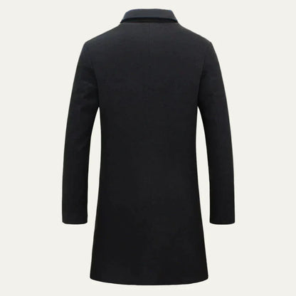 Men's Warm Wool Double Button Long Coat