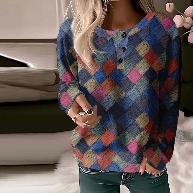 Classic Plaid Ladies Wool Sweater - OutfitLondon