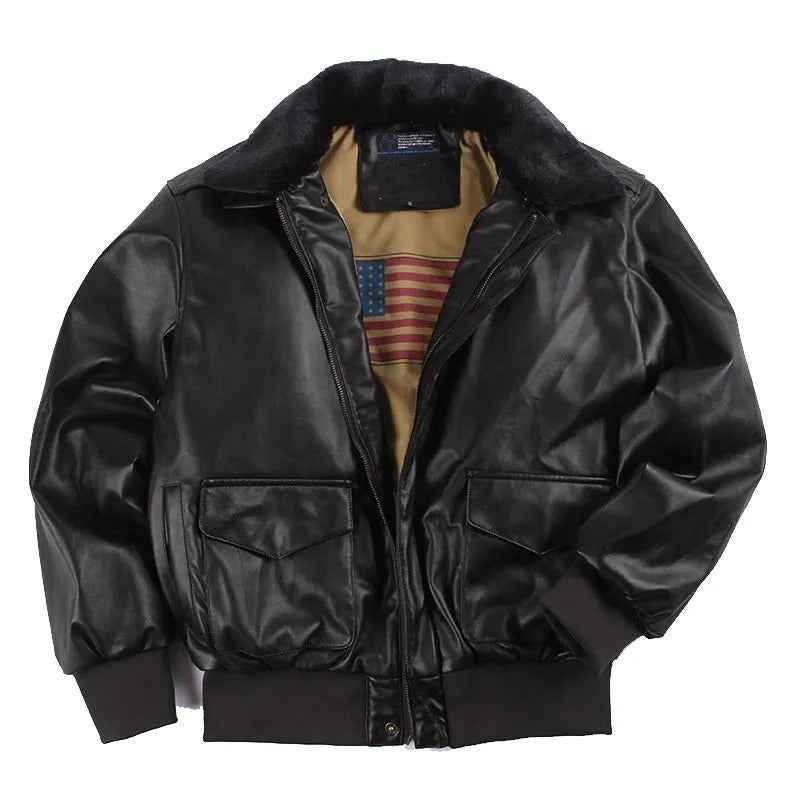 Classic Biker Leather Winter Jacket for Men
