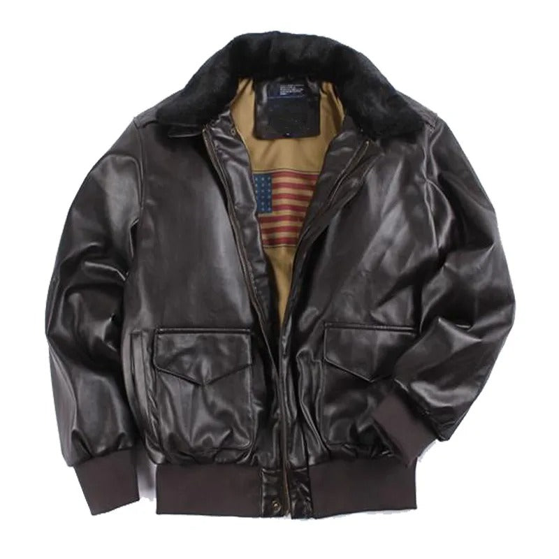 Classic Biker Leather Winter Jacket for Men - OutfitLondon