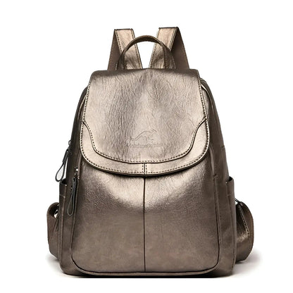 Classic Brown Ladies Backpack Bag