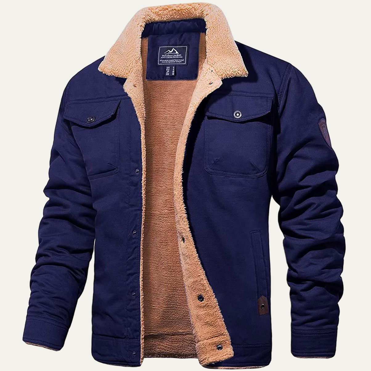 Warm Fleece Lined Button Shirt Jacket