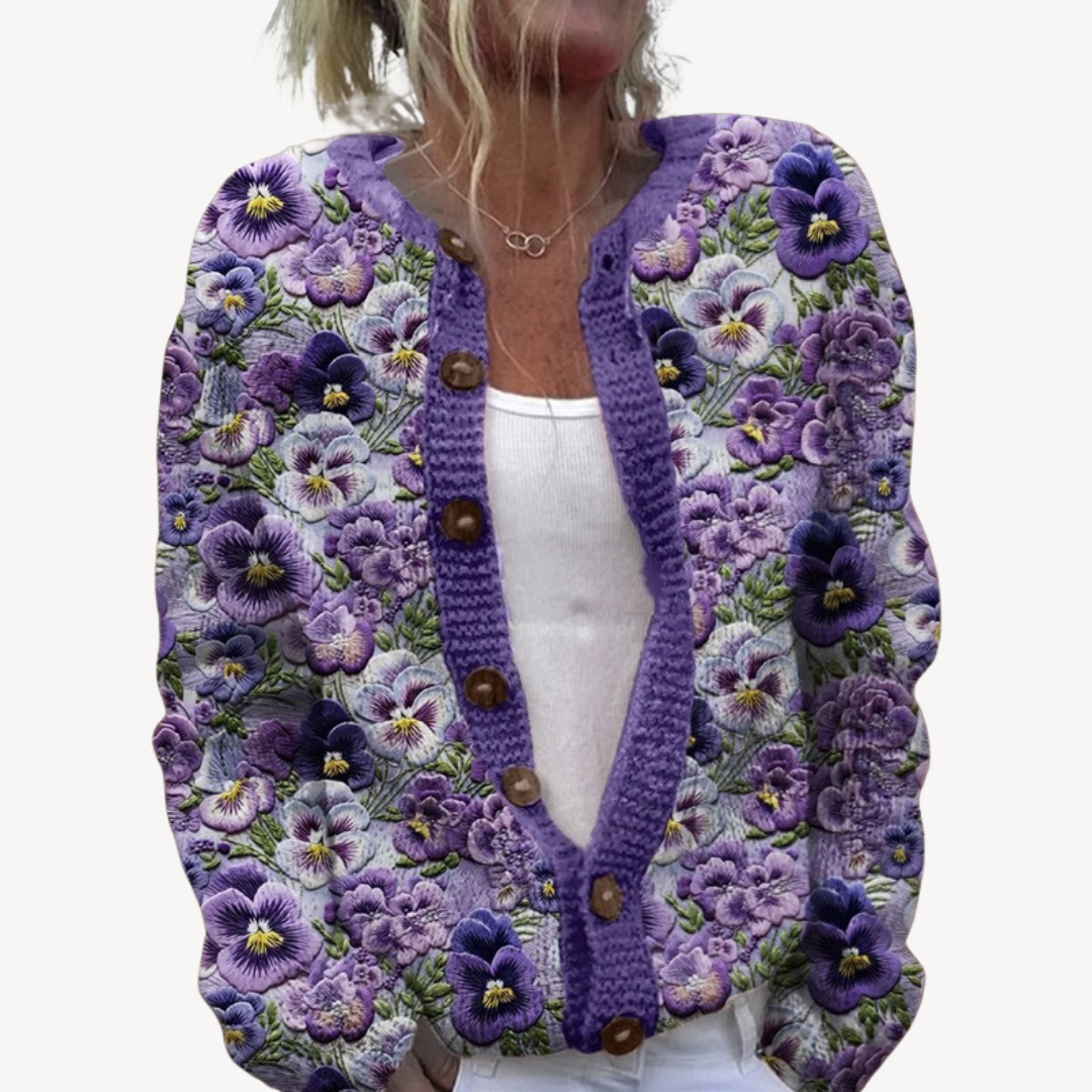 Ladies' Pretty Embroidery Sweater