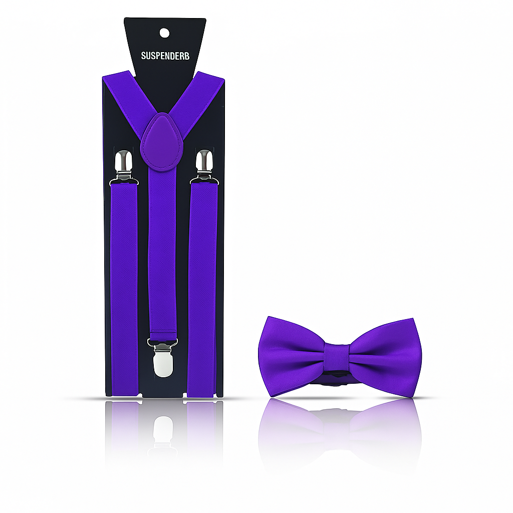 Classic Adjustable Tie and Suspenders Set