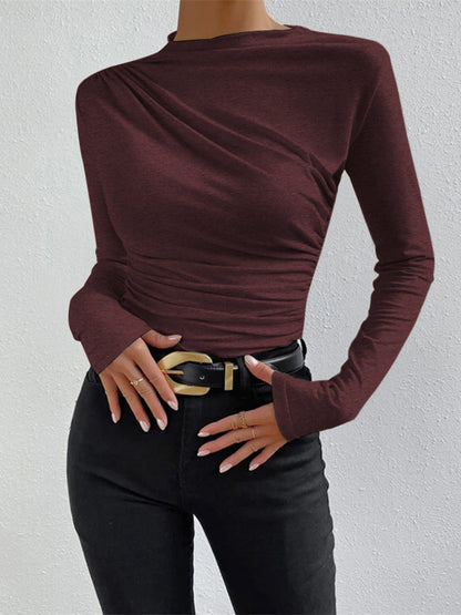 Virginia | Ruched Long Sleeve Holiday Clothes Shirt