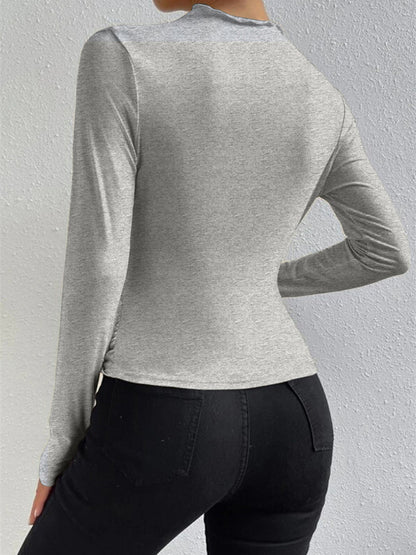 Virginia | Ruched Long Sleeve Holiday Clothes Shirt