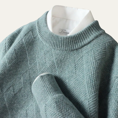 Men's Patterned Crew Neck Pullover Sweater