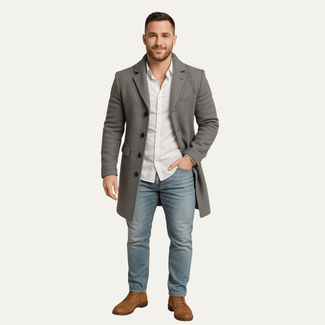 Classic Fit Plaid Overcoat