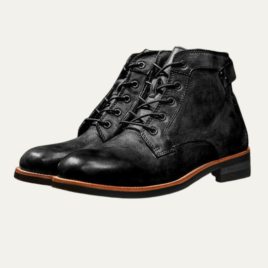 Men's Premium Leather Military Boots - OutfitLondon