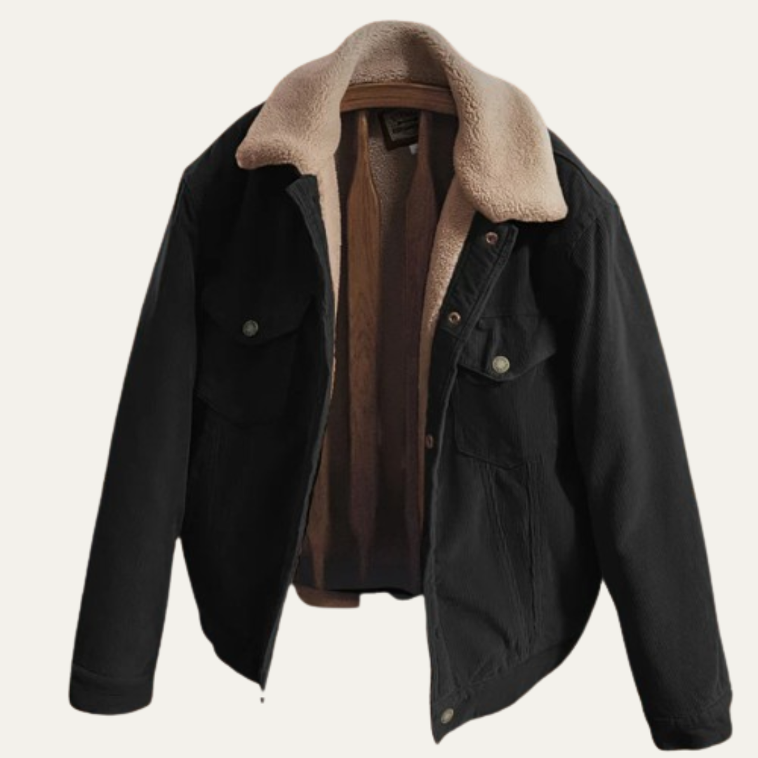 Men's Faux Fur Lined Denim Truckers Jacket