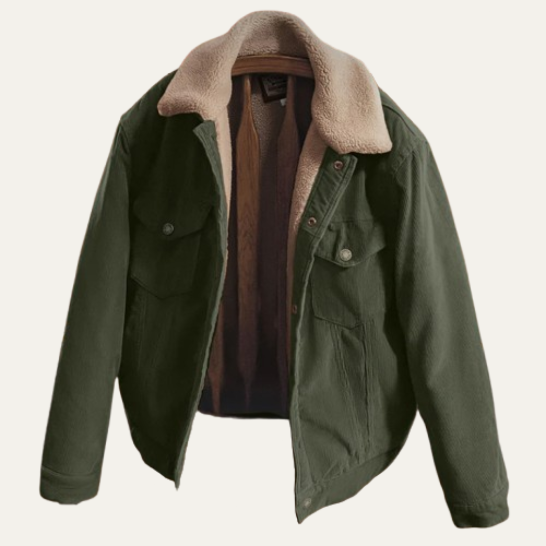 Men's Faux Fur Lined Denim Truckers Jacket