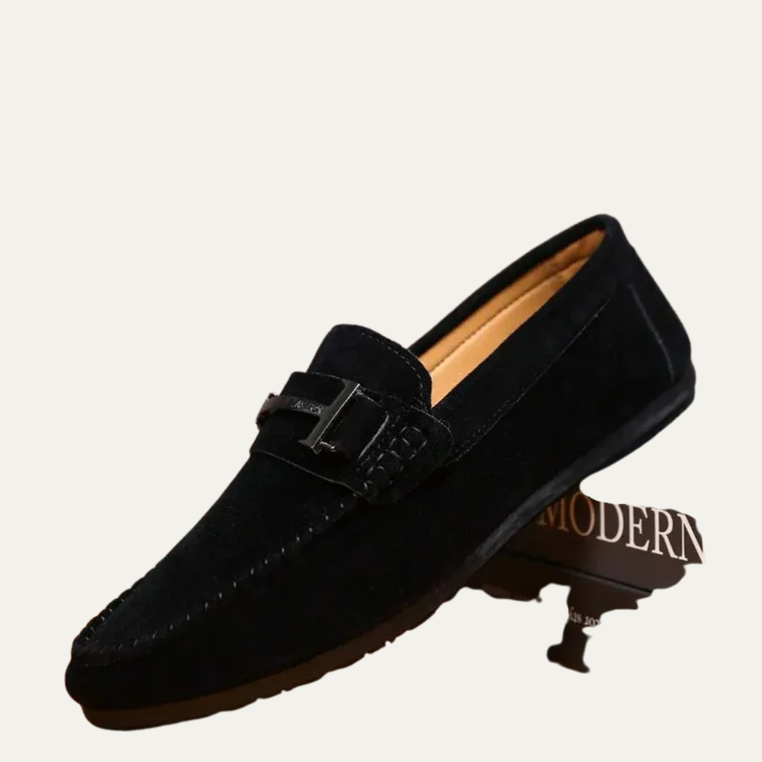 Men's Leather Smart Slip On Loafers Shoes - OutfitLondon