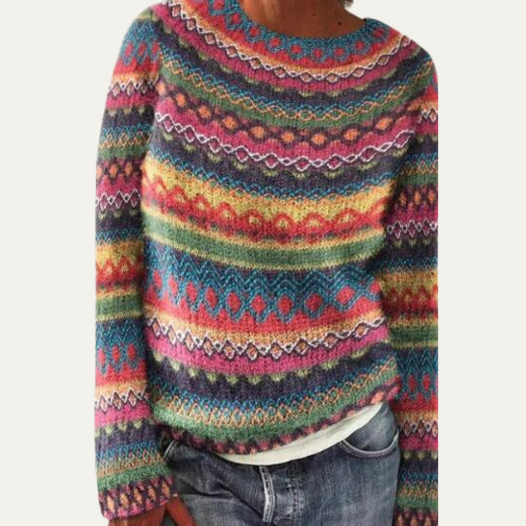Ladies Classic Patterned Pullover Sweater