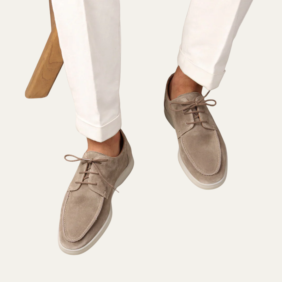 Brown Leather Lace Up Oxford Boat Shoes