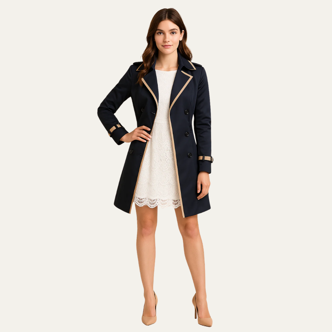 Classic Belted Waterproof Trench Coat for Women