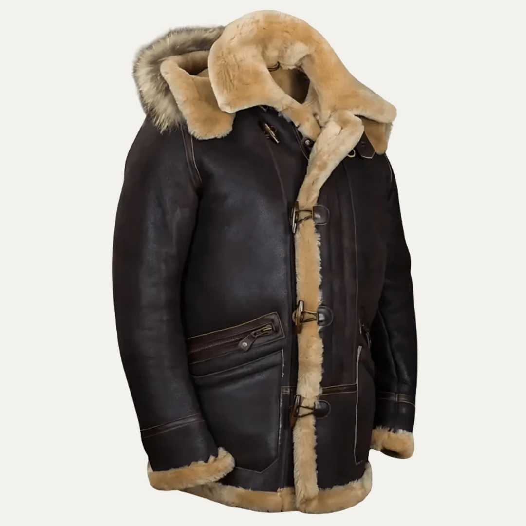 Warm Winter Shearling Lined Men's Coat