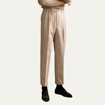 Men's Tailored Flat Front Dress Pants - OutfitLondon