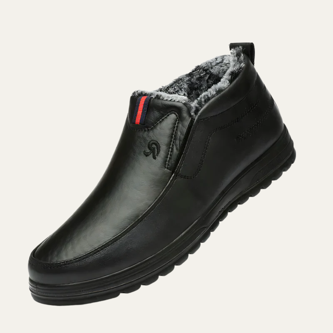 Men's Leather Smart Slip On Insulated Boots - OutfitLondon