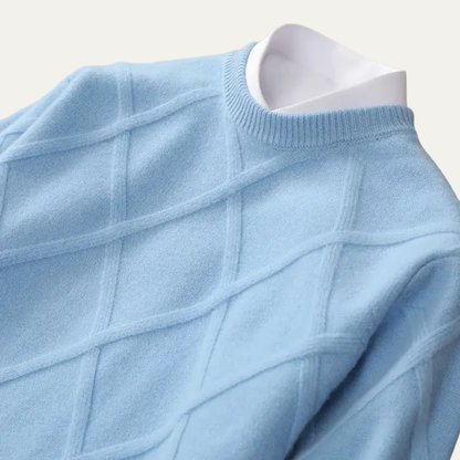 Classic Patterned Crew Neck Knit Sweater