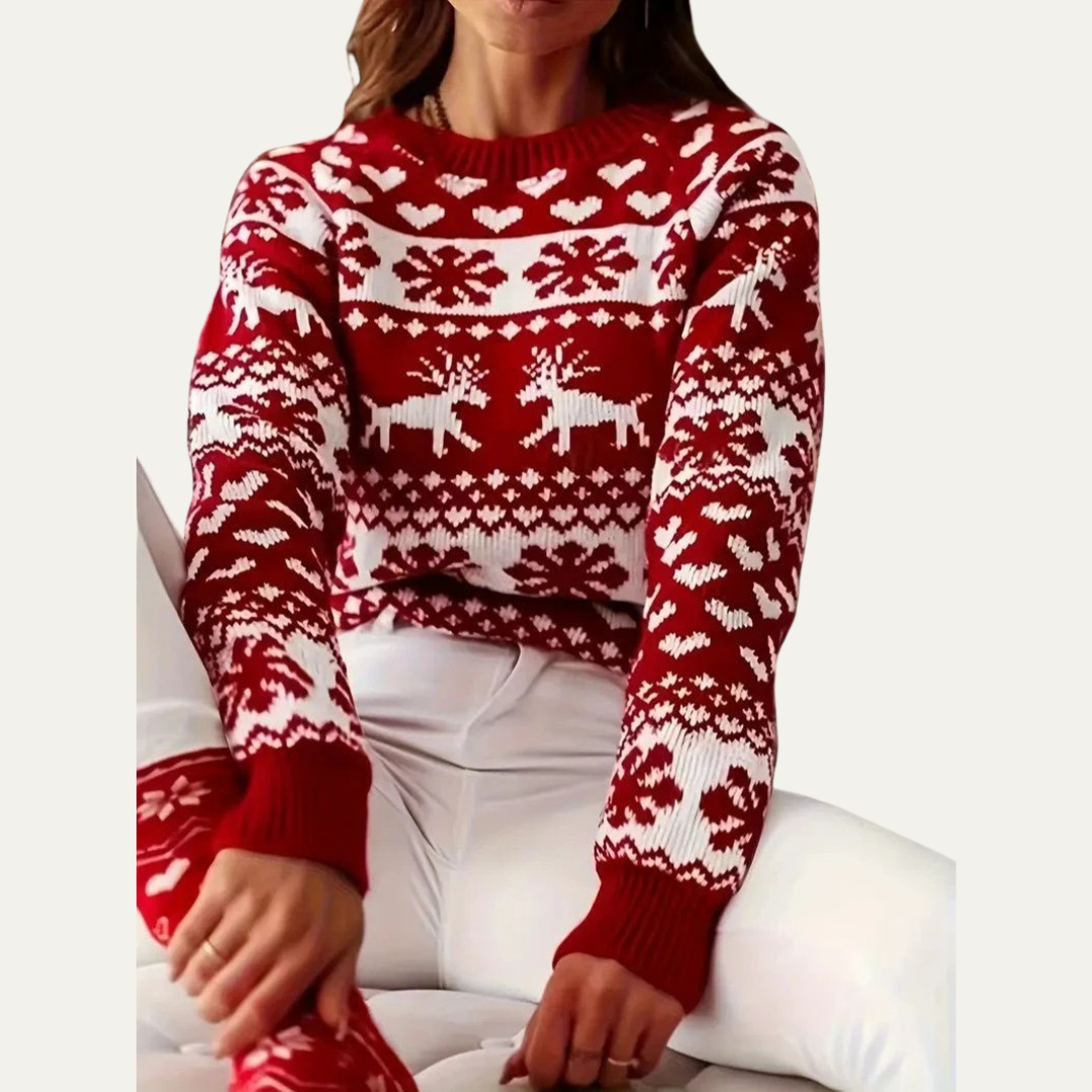 Colorful Winter Fair Isle Knit Sweater - OutfitLondon