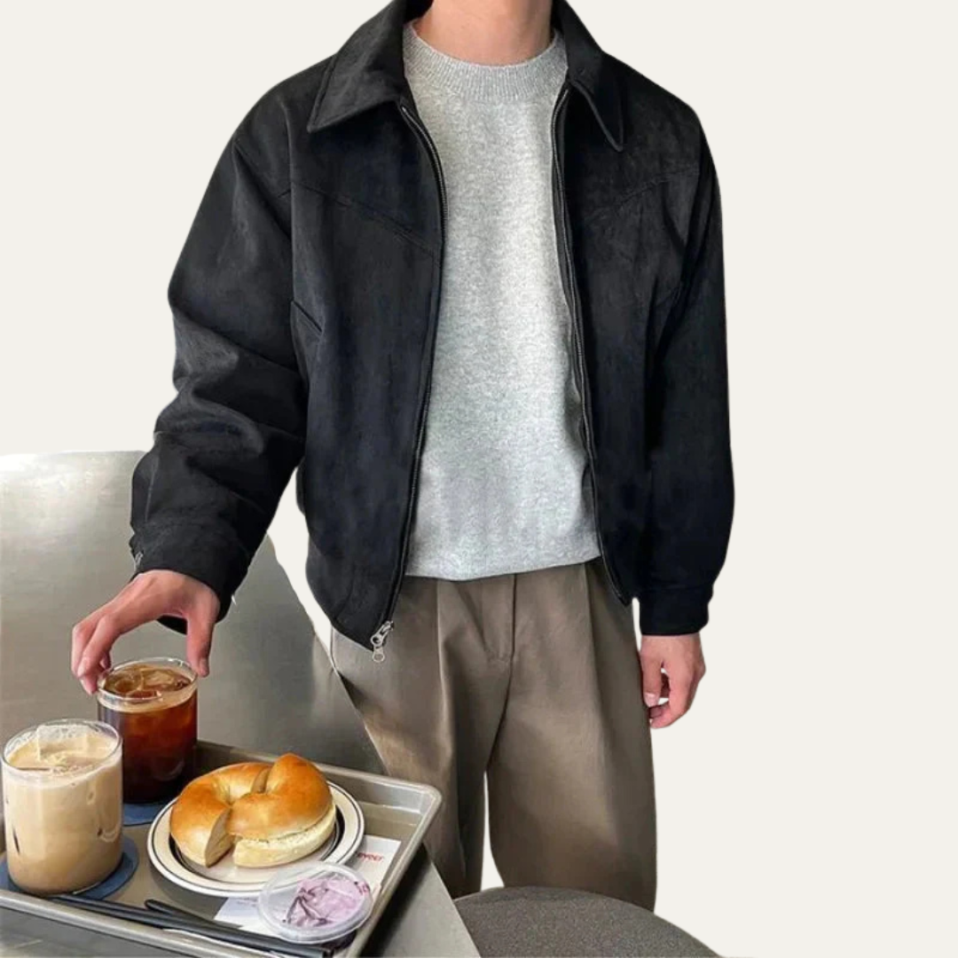 Men's Casual Open Front Zip Jacket