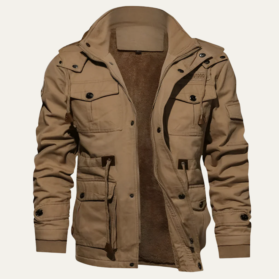 Warm Insulated Cargo Coat for Men