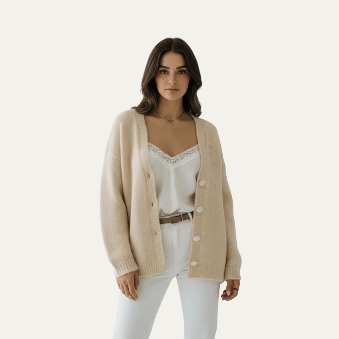 Women's Cozy Chunky Knit Button Sweater - OutfitLondon