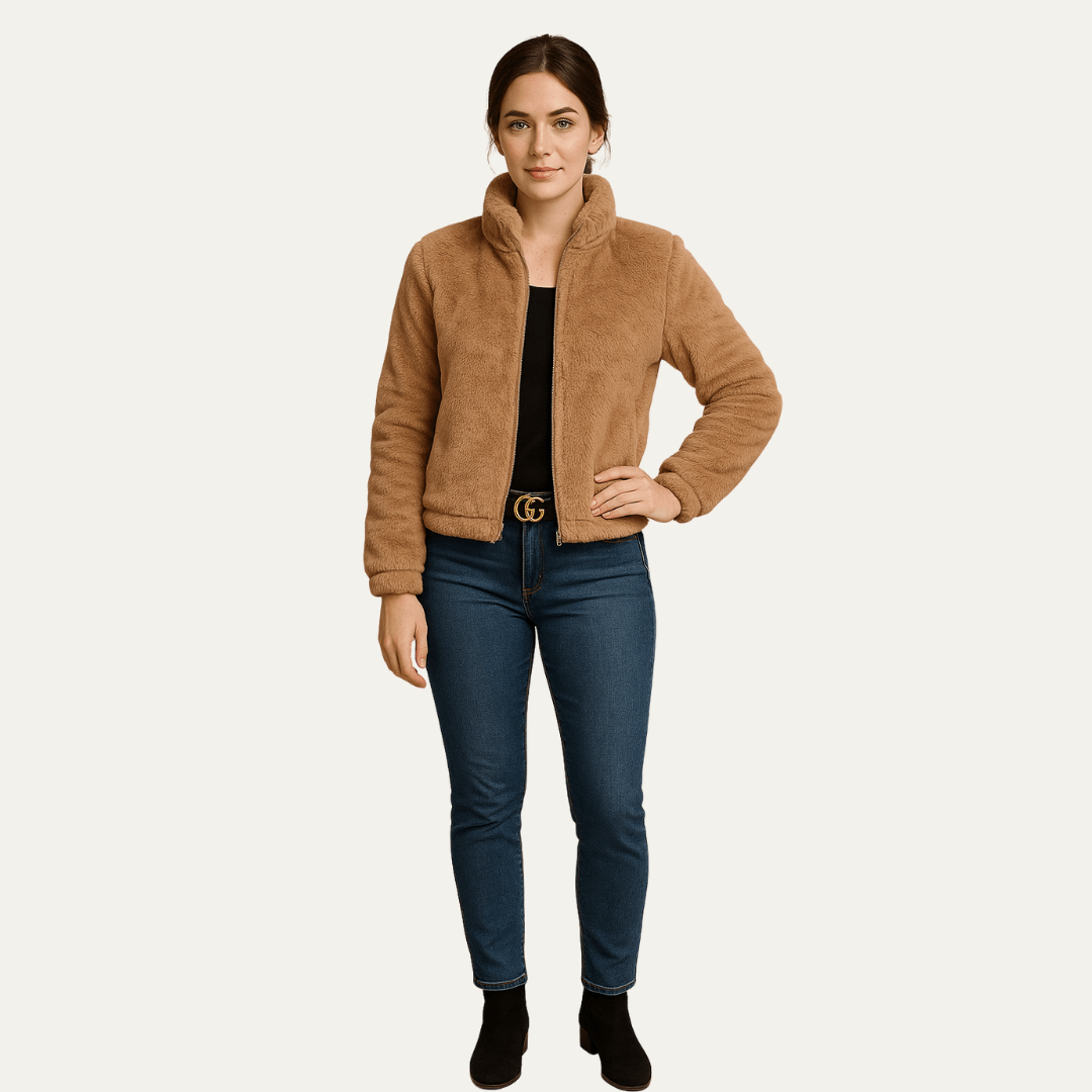 Soft Fuzzy Women's Short Teddy Jacket
