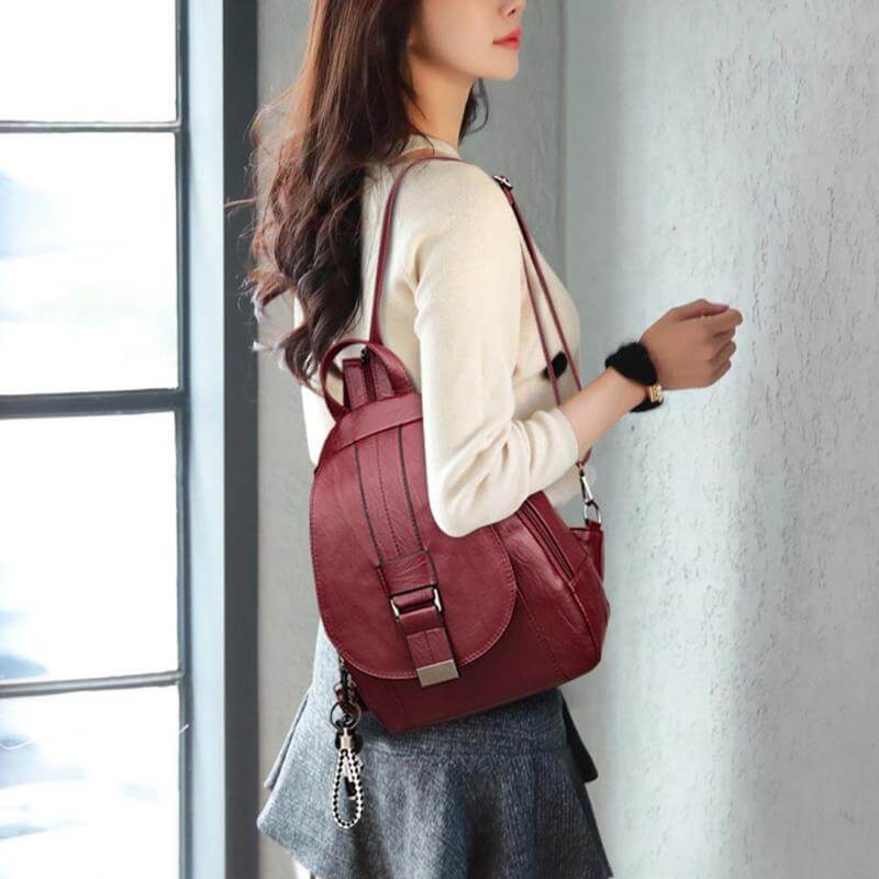 Durable Waterproof Ladies Leather Backpack