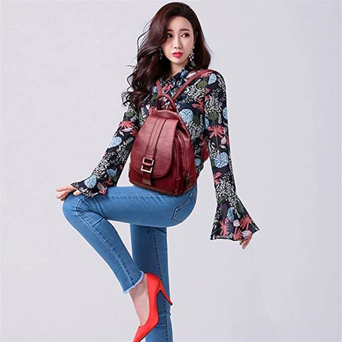 Durable Waterproof Ladies Leather Backpack