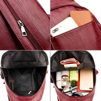 Durable Waterproof Ladies Leather Backpack