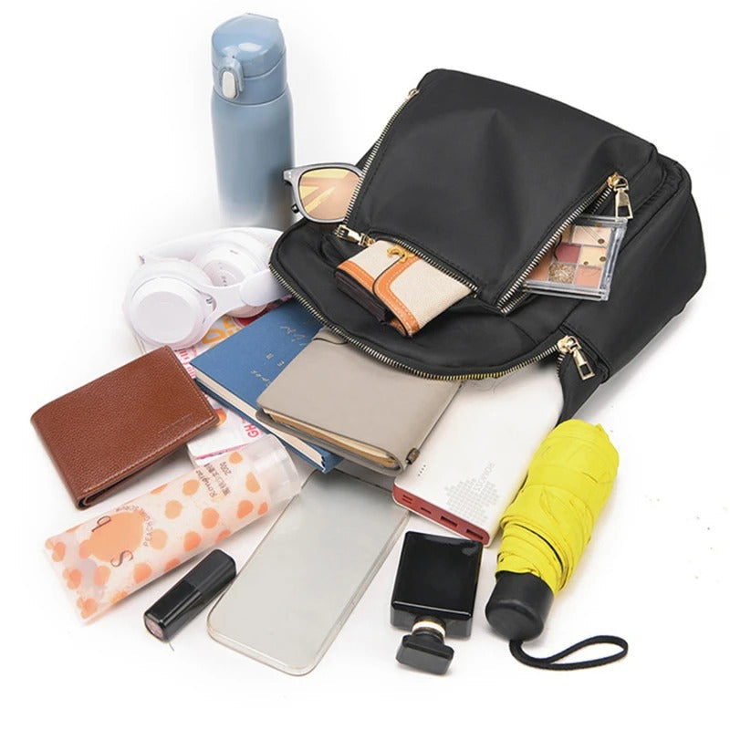 Durable Faux Leather Hiking Backpack
