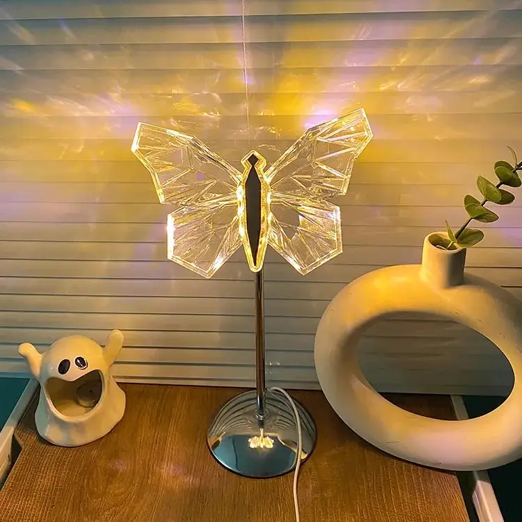 Beautiful LED Nightstand Glass Lamp