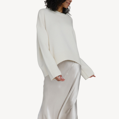 Large Soft Wool Crew Neck Sweater for Women