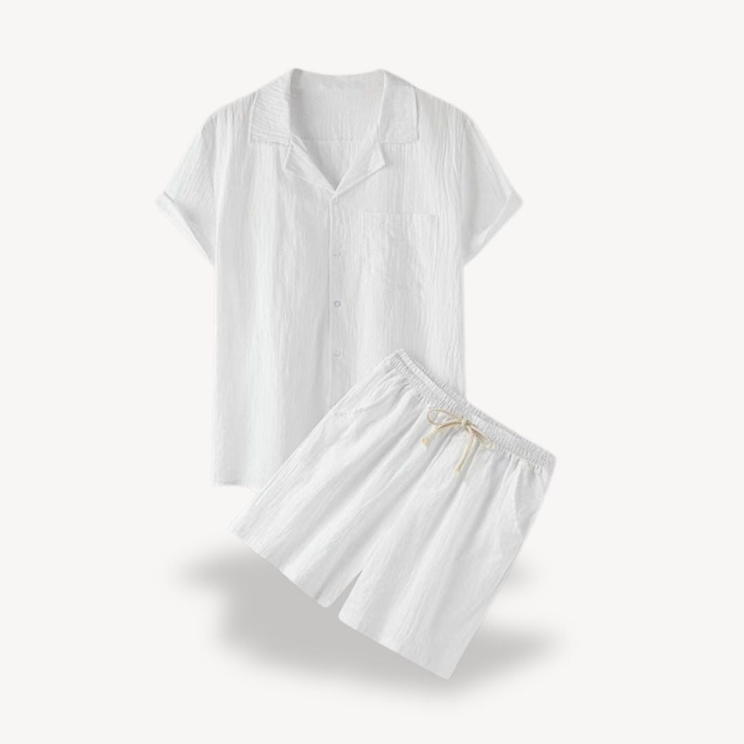 Relaxed Fit Summer Linen Shirt Pants Set