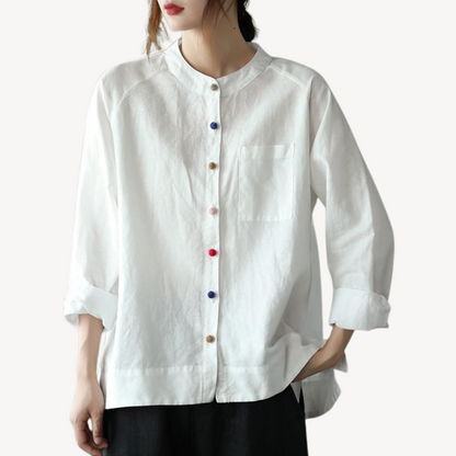Relaxed Fit Cotton Blend Casual Shirt