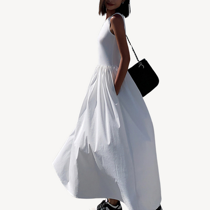 Chic Strapless Flowy Long Maxi Dress