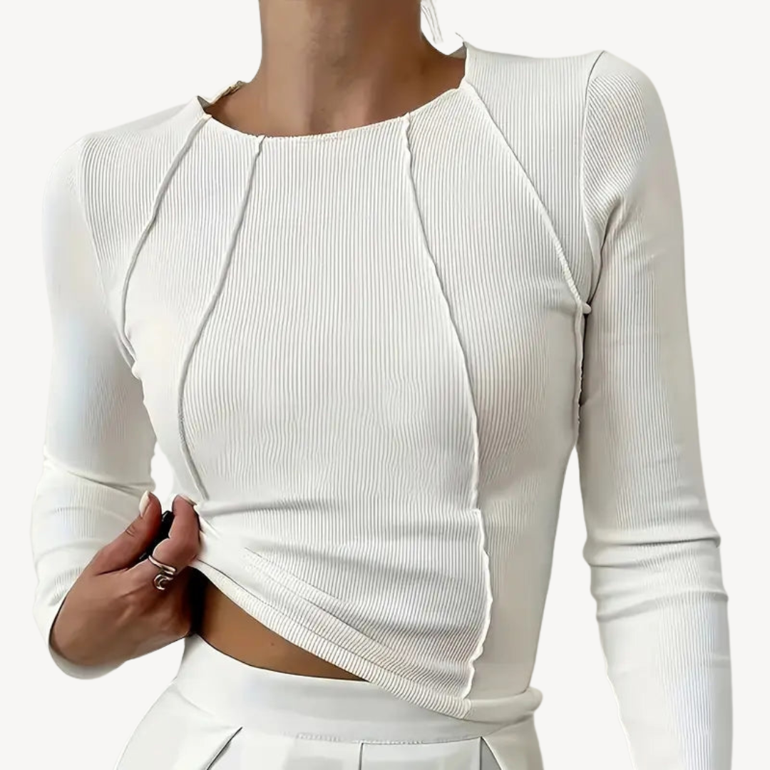 Ladies' Stretchy Crew Neck Shirt - OutfitLondon