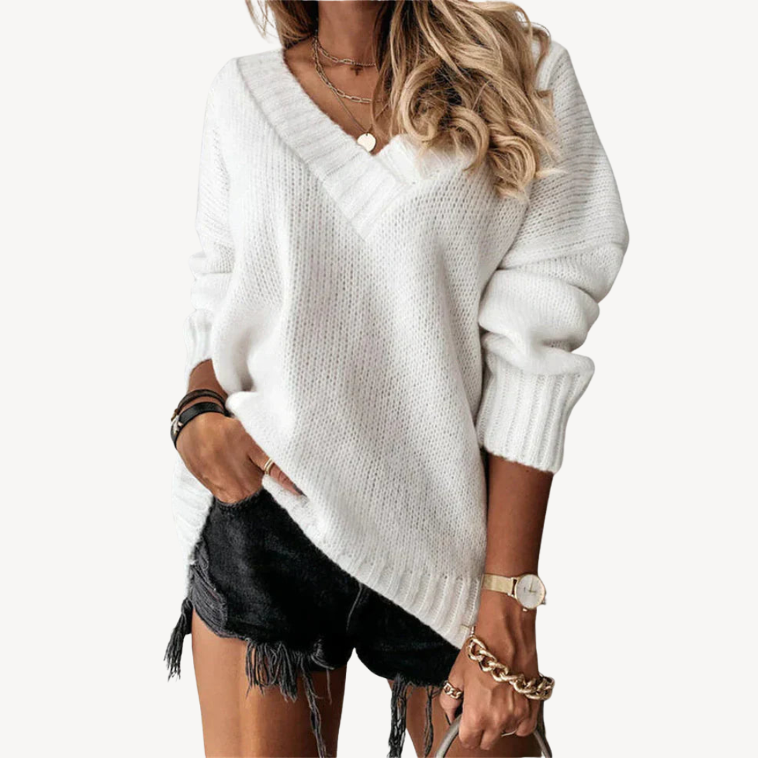 Soft Women's Crew Neck Knitted Jumper Sweater
