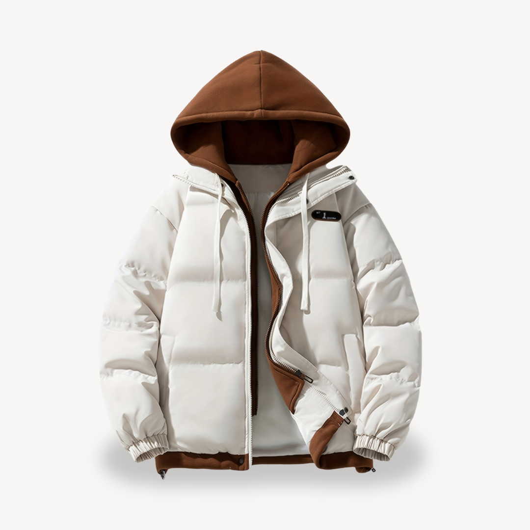 Large Mens Puffer Coat with Hood