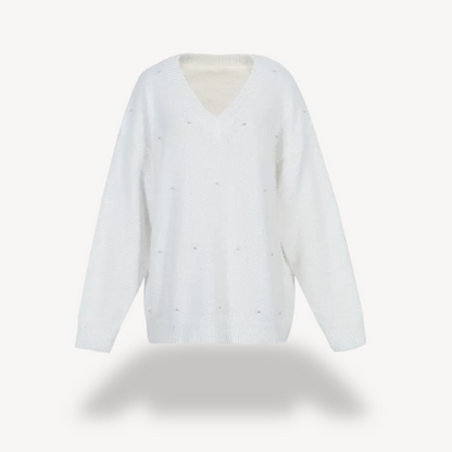 Classic V Neck Knit Sweater for Ladies