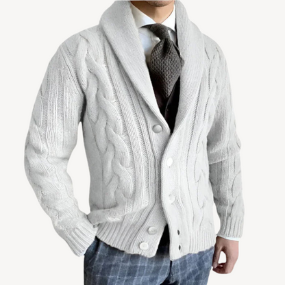 Warm Crew Neck Men's Cardigan Sweater