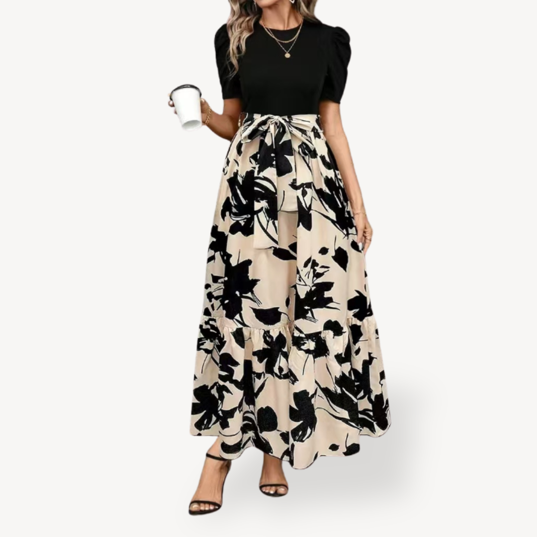 Relaxed Fit Summer Maxi Dress with Short Sleeves