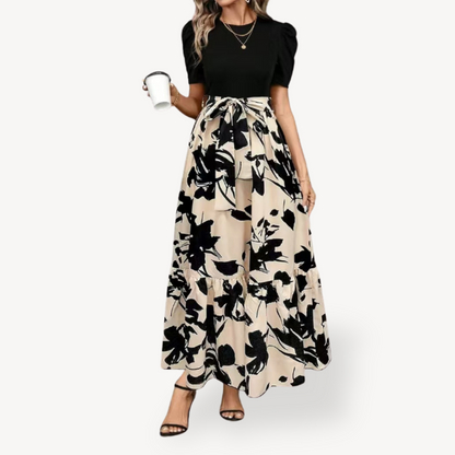 Relaxed Fit Summer Maxi Dress with Short Sleeves