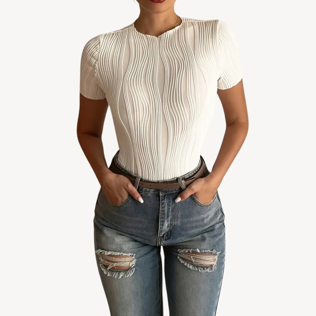 Textured Shaping Women's Fitness Top - OutfitLondon