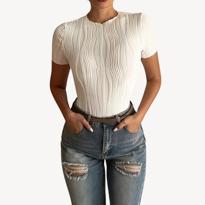 Textured Shaping Women's Fitness Top - OutfitLondon