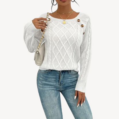 Ladies Classic Cable Knit Sweater